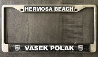 Vintage Vasek Polak Porsche Chrome License Plate Frame 911 356 930 Speedster