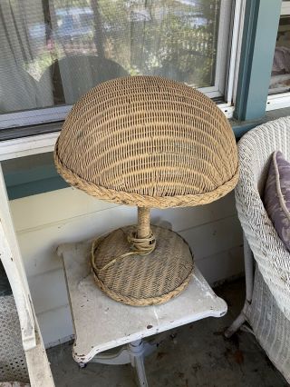 Antique 1917 Lloyd Loom Products Baby Carriages & Furniture Wicker Table Lamp