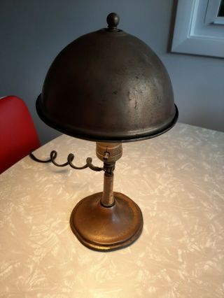 Antique Wallace Brass Adjustable Bankers Desk Lamp Sconce Greist Art Deco Era