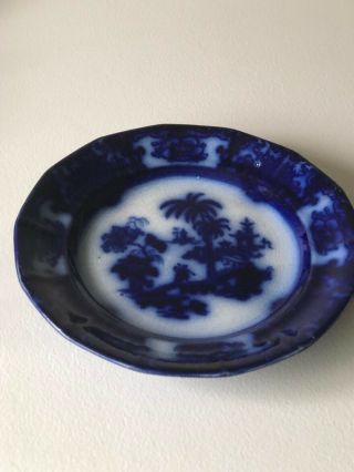 Antique Flow Blue Shapoo Pattern Plate,  C.  1800 