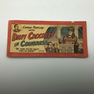 1955 Captain Fortune Davy Crockett In Congress Mini Comic Giveaway Promo Vtg X2