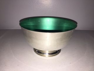 Vintage Towle Sterling Silver And Green Enamel Bowl 523