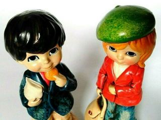 Boy and Girl Figures Vintage 1960 ' s Action Littl Ones Mod Ceramic Handcrafted 2