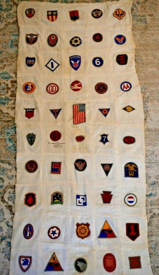 Vintage Ww2 Era Patch Blanket - 50 Patches,  Us Army Air Corp,  Airborne,  Infantry