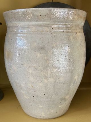 Early Antique Stoneware Preserve Jar - Canning Jar - Salt Glaze Pottery - Aafa