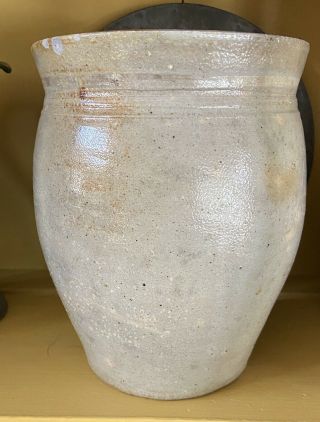 Early Antique Stoneware Preserve Jar - Canning Jar - Salt Glaze Pottery - AAFA 2