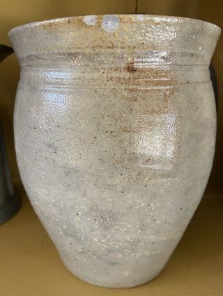 Early Antique Stoneware Preserve Jar - Canning Jar - Salt Glaze Pottery - AAFA 3