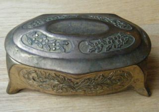 Antique Kronheim & Oldenbusch K&o Co.  Gilt Bronze? Casket Trinket Box,  Acorns