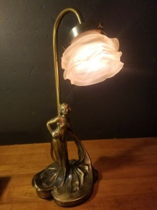 Vintage Art Nouveau Nude Lady Lamp