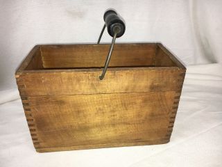 Antique Vintage Wood Box With Handle Meat Cheese Decor Tool Kitchen Organization