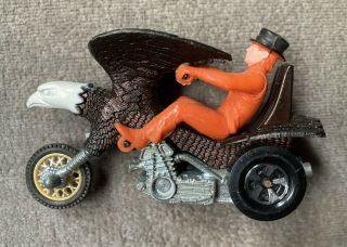 Vintage Mattel Hot Wheels Rumblers Rrrumblers Bold Eagle & Orange Rider