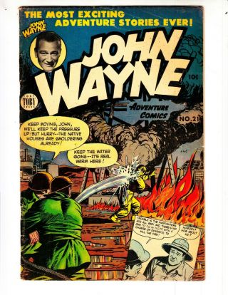 John Wayne Adventure Comics 21 Vg,  (4.  5) 7/53 John Wayne Photo On Cover