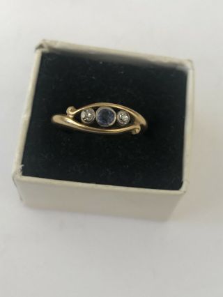 Estate Vintage or Antique 14k Gold 2 Diamonds Old Ring Sized to 5 1/4 2