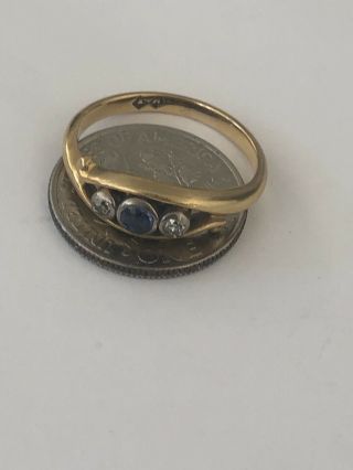 Estate Vintage or Antique 14k Gold 2 Diamonds Old Ring Sized to 5 1/4 3