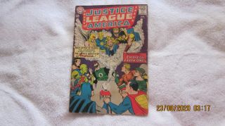 Vintage Dc Comics Justice League Of America 21 Aug 1963 Crisis On Earth Vg 4.  0