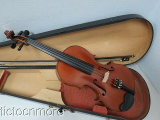 Vintage Nicolaus Amatus Fecit In Cremona 1645 4/4 Violin W/ Bow & Case