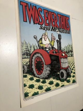 Vintage 1972 TWAS EVER THUS by R.  Crumb Poster 17 