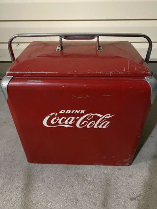 Vintage Coca Cola Cooler W/ Tray