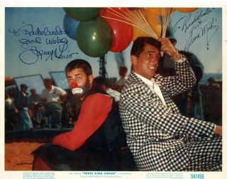American Comedians Jerry Lewis & Dean Martin,  Rare Signed Vintage Studio Photo.