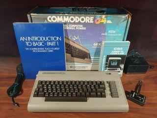 Vintage Commodore 64 Personal Computer W/ Matching Serial Box