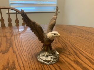 Vintage Andrea By Sadek Bald Eagle Ceramic Figurine Bird Wings Spread 7 " Tall