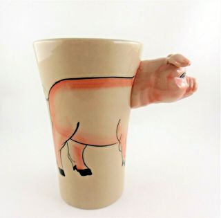 Ermo Zoo Ceramic Pig Swine Mug 3d Hand Painted / Pig Coffee Cup