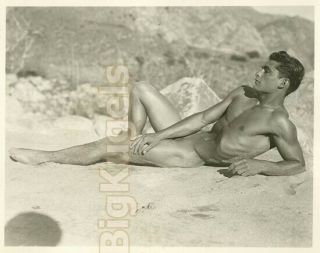 1940s Early Vintage Mizer Amg Male Nude Forrester Millard Reclining Beefcake