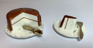 Vintage Arcadia Mini Cake & Slice Salt And Pepper Shakers