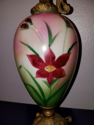 Antique Ewer Vase Urn Pitcher Hand Painted Porcelain Victorian Ornate Mantle Art 2