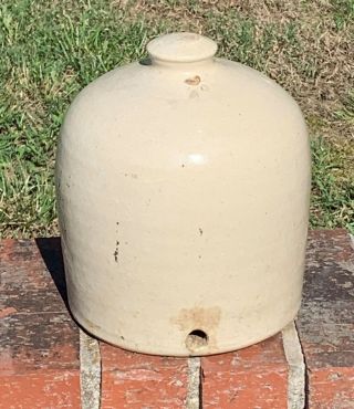 Antique Primitive Stoneware Crock Chicken Poultry Waterer No Base