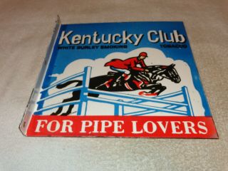 Vintag Kentucky Club Tobacco W/ Horse Racing 12 " Porcelain Metal Gas & Oil Sign