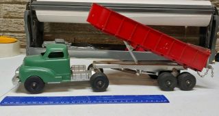 Vintage Hubley Toy Semi Tractor Trailer Dump Truck 500 Series 1950 