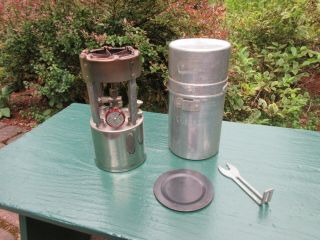 Vintage Coleman 530 Military Pocket Stove With Case 1946 Funnel,  Wrench