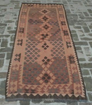 Kh216 Handmade Afghan Tribal Vintage Wool Traditional Kilim Rug Runner 3 