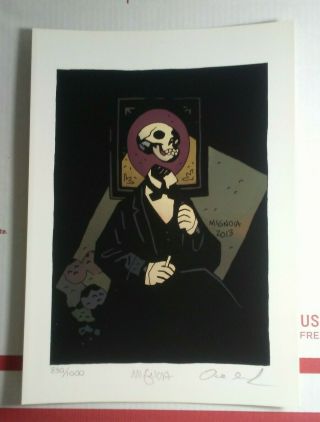 Mike Mignola Skull In Suit Signed /1000