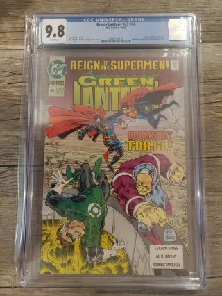 Green Lantern V3 46 Cgc 9.  8 White Pages 1993 Reign Of The Supermen Superman