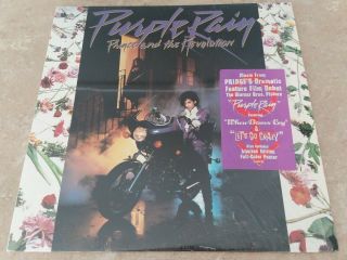 Purple Rain 12 Inch Prince Album With Poster From 1984,  Usa