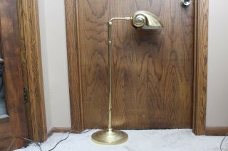 Vintage Solid Brass Stiffel Shell Floor Lamp Adjustable Height 50  H 3