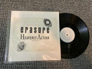 Erasure Lp 12” Heavenly Action 1985 V.  G Limited Edition Rare Made In England
