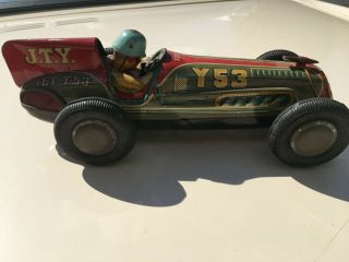 Vintage Rare Tin Jyt,  Jet Y53 Race Car With Driver