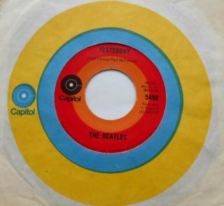 The Beatles Yesterday /act Naturally Ex To Nm - Canada 1969 Red Target Capitol 45