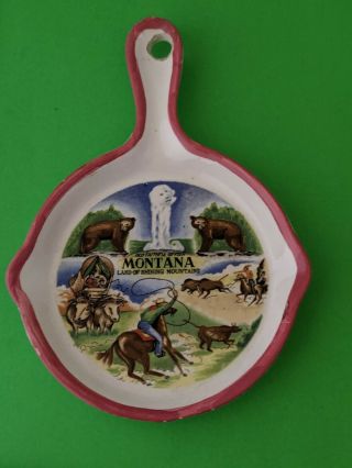 Small Vintage Souvenir Plate Frying Pan Montana