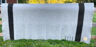 Vtg Hudson Bay Blanket 4 Point Gray & Black 88 " X 74 " Wool England 1 Of 2 Avail