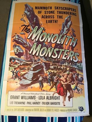 Vintage Movie Poster Theater Monolith Monsters 1957 Rare Horror