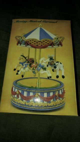 Vintage Collectible Animated Musical Carousel Plays To Carousel Waltz Cond