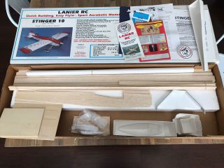 Vintage Lanier Rc Stinger 10 Plane Flying Sport Model Open Box