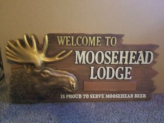(vtg) Moosehead Beer 3 - D Back Bar Lodge Sign Cabin Northwoods Man Cave Rare