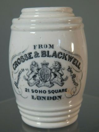 Antique 19thc Crosse & Blackwell Soho Square London Prattware Mustard Pot Or Jar