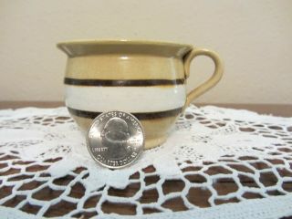 Rare Antique 1800s Mocha Ware Yellow Ware Small Child/salesman Sample Banded Mug