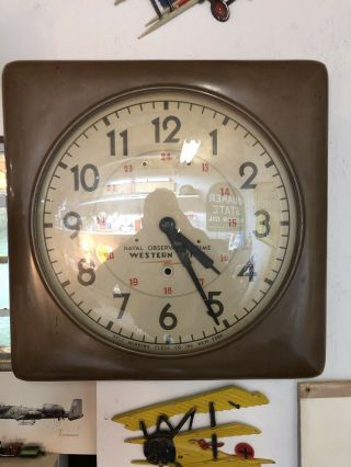 Vintage Self Winding Clock Company.  Naval Observatory Western Union Clock 19”